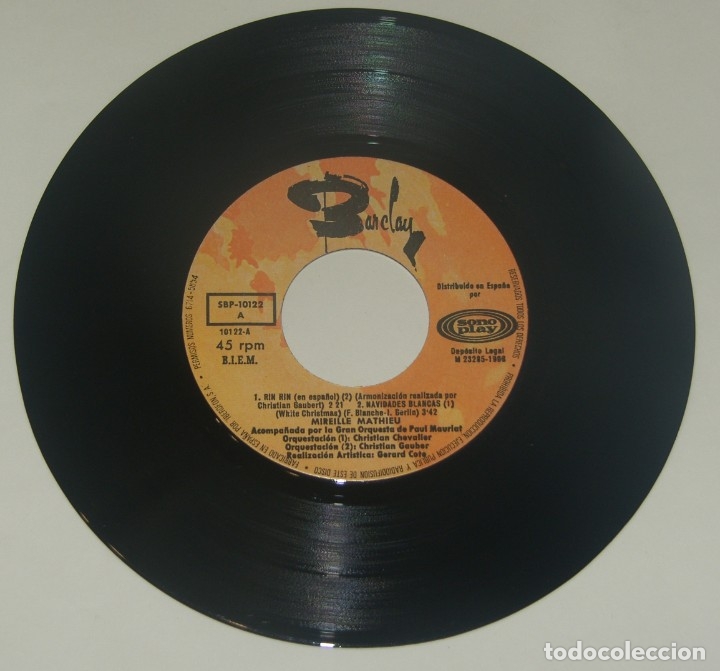 Discos de vinilo: Mireille Mathieu - Canta En Espa&ntilde;ol, Rin Rin - EP 1968 - Foto 3