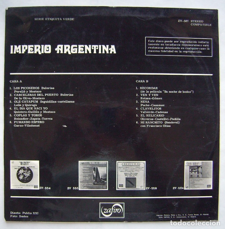 Discos de vinilo: IMPERIO ARGENTINA. LP. - Foto 2