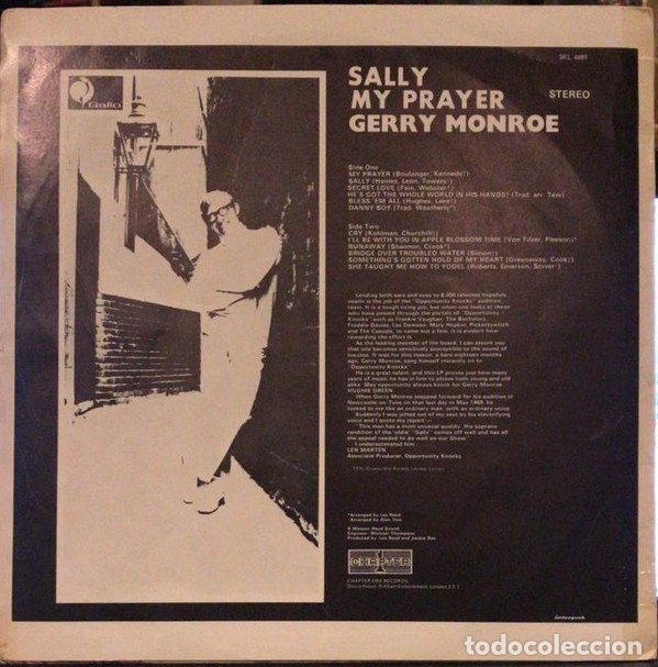 Discos de vinilo: Gerry Monroe &lrm;&ndash; Sally - My Prayer - Foto 2