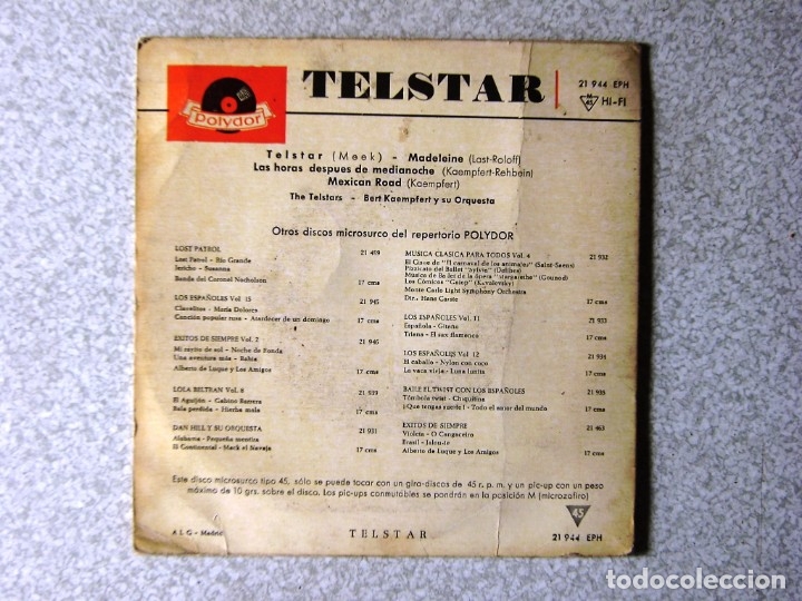 Discos de vinilo: THE TELSTARS.TELSTAR + 3 - Foto 2