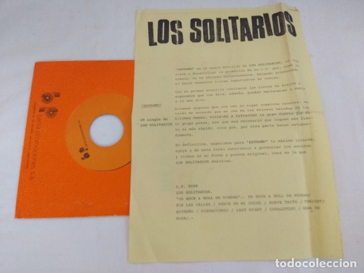Discos de vinilo: SINGLE/LOS SOLITARIOS/EXTRA&Ntilde;O/SINGLE PROMOCIONAL. - Foto 2