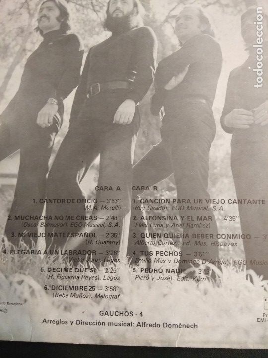 Discos de vinilo: LP Gauchos 4   Cantor de Oficio - Foto 2