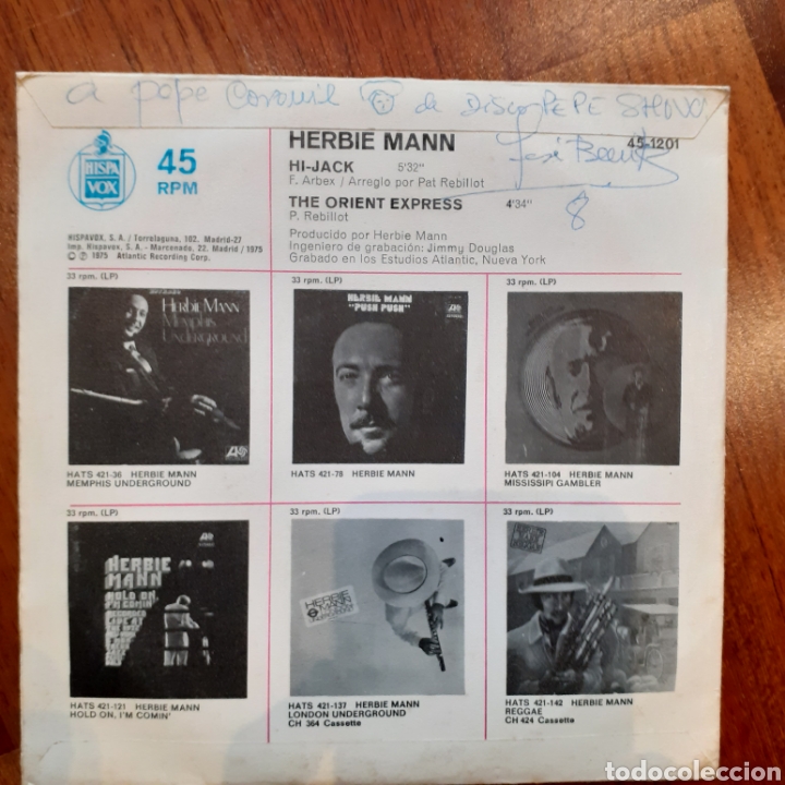Discos de vinilo: Herbie Mann Hi-Jack single 1975 - Foto 2