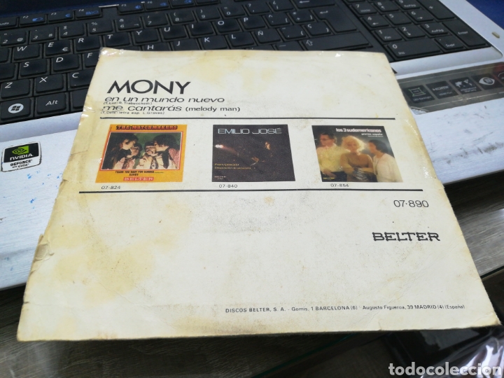 Discos de vinilo: Mony single en un mundo nuevo 1971 - Foto 2