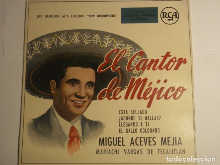 Disques de vinyle: EL CANTOR DE MEJICO-MIGUEL ACEVES MEJIA