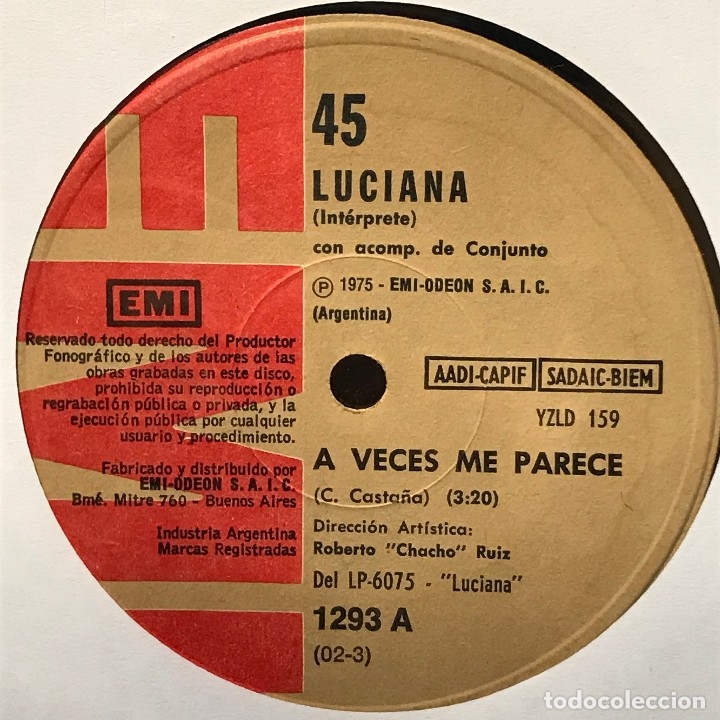 Discos de vinilo: Dos sencillos argentinos de Luciana - Foto 1