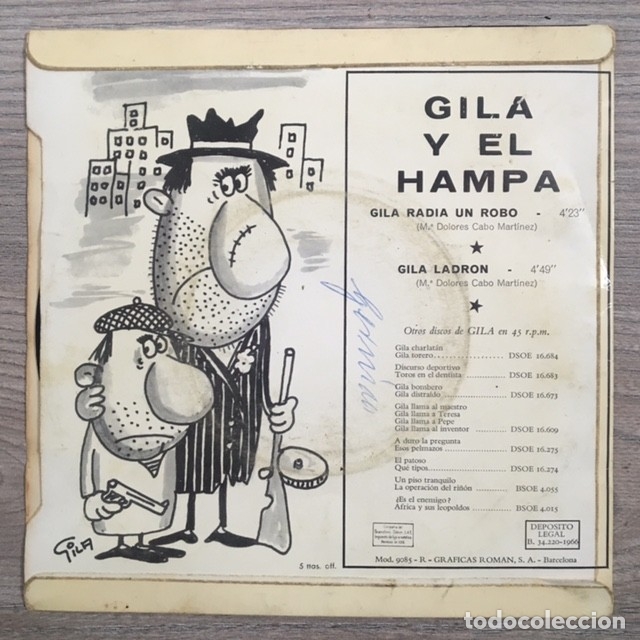 Discos de vinilo: GILA Y EL HAMPA - 1966 - Foto 2