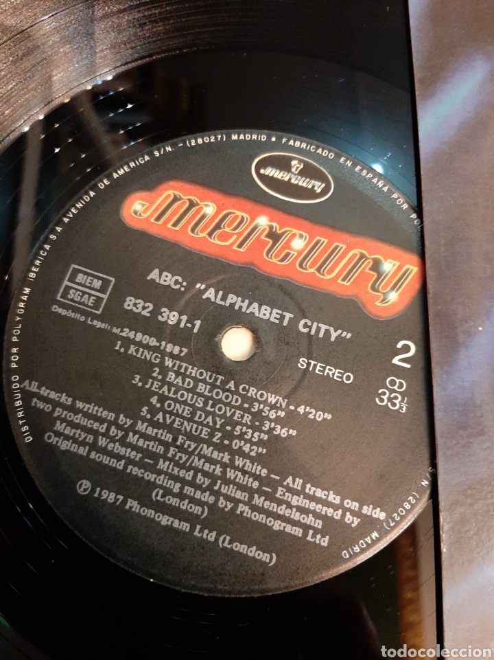 Discos de vinilo: 1987 ABC Alphabet city - Foto 3