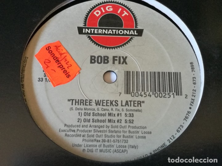 Discos de vinilo: Bob Fix - Three Weeks Later - 1995 - Foto 1