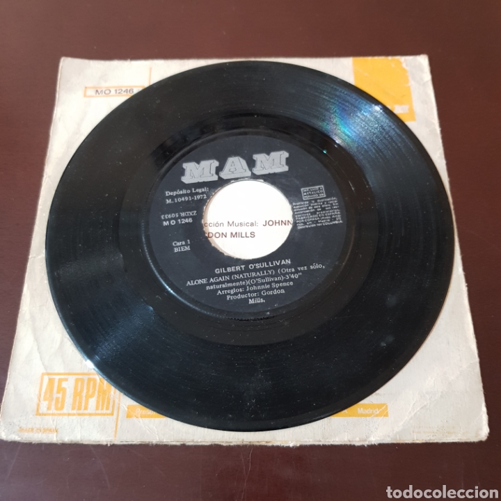 Discos de vinilo: GILBERT O SULLIVAN ALONE AGAIN SAVE IT 45 R.P.M. SINGLE - Foto 3