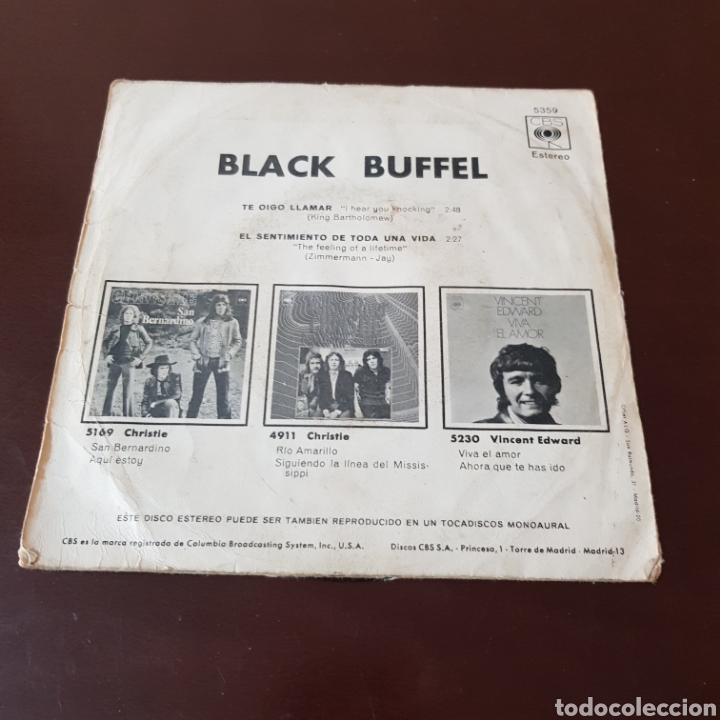 Discos de vinilo: BLACK BUFFEL I HEAR YOU KNOCKING 45 R.PM. SINGLE - Foto 2