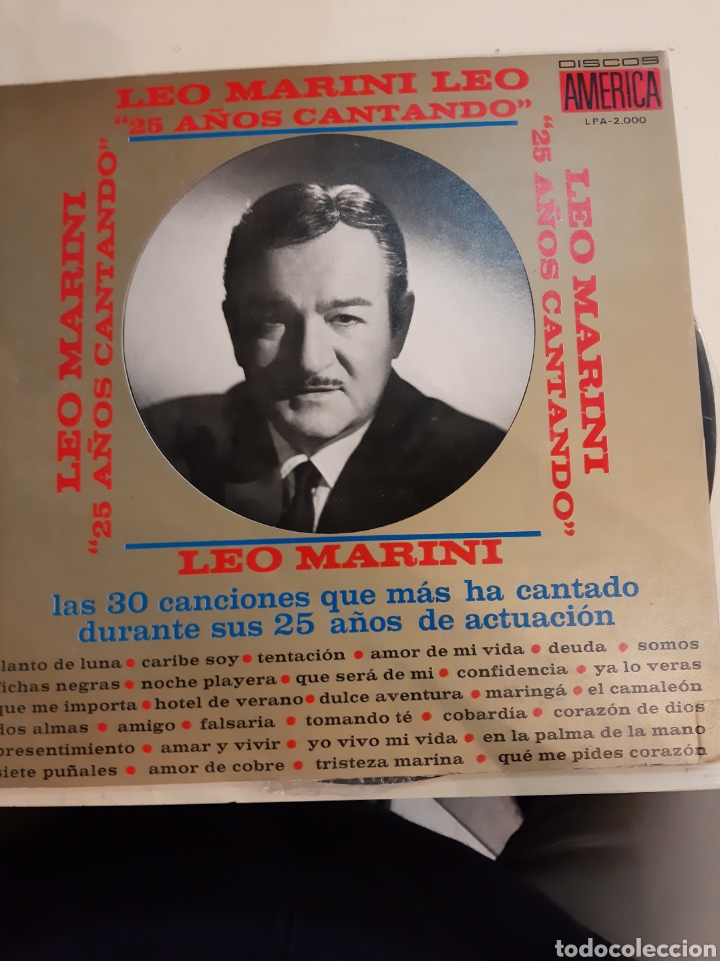 Vinyl records: Leo marrini 25 a&ntilde;os cantando 30 canciones Discos Am&eacute;rica Venezuela