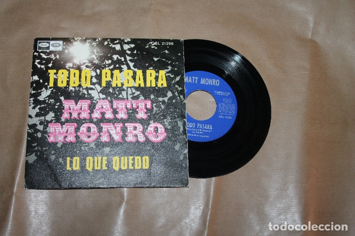 Discos de vinilo: MATT MONRO, TODO PASARA, SINGLE, A&Ntilde;O 1969 - Foto 1
