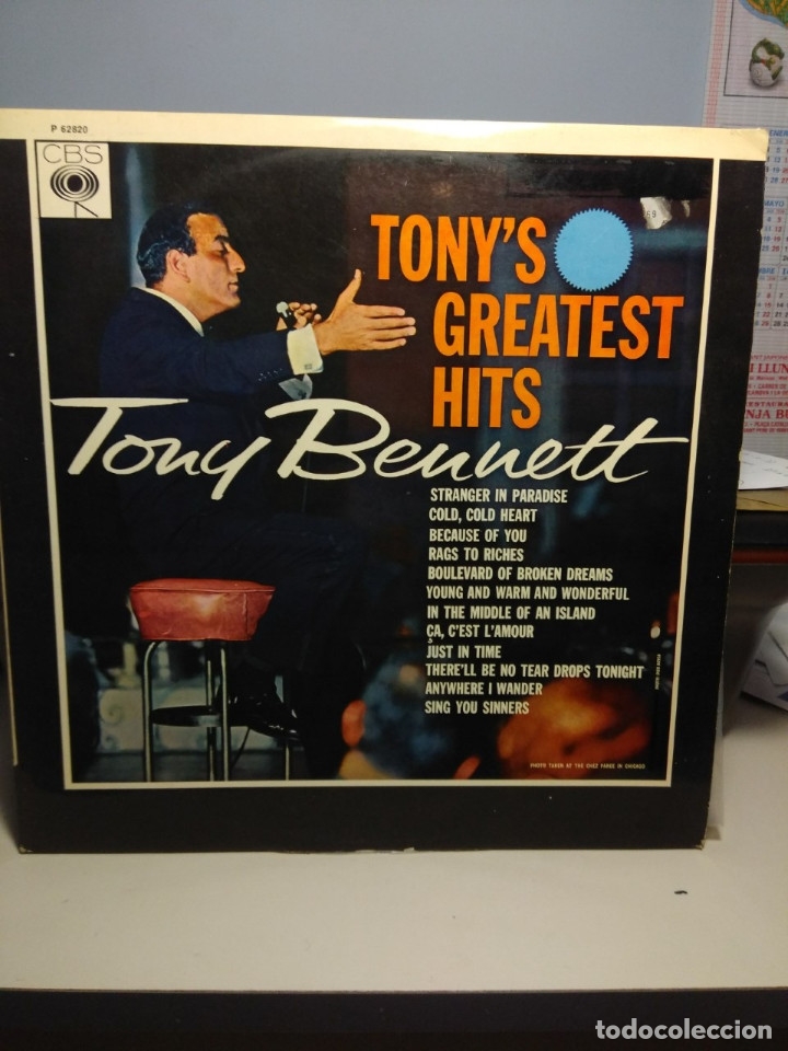 Discos de vinilo: LP TONY BENNETT : TONYS GREATEST HITS - Foto 1