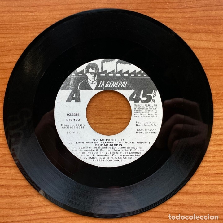 Discos de vinilo: Ciudad Jard&iacute;n // &Oacute;yeme Papel - Foto 3