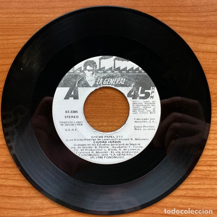 Discos de vinilo: Ciudad Jard&iacute;n // &Oacute;yeme Papel - Foto 4