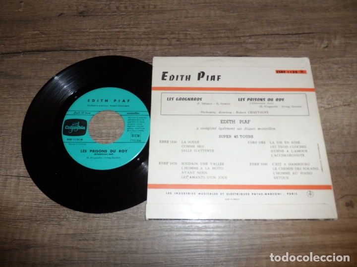 Discos de vinilo: EDITH PIAF - LES GROGNARDS / LES PRISONS DU ROY - Foto 2