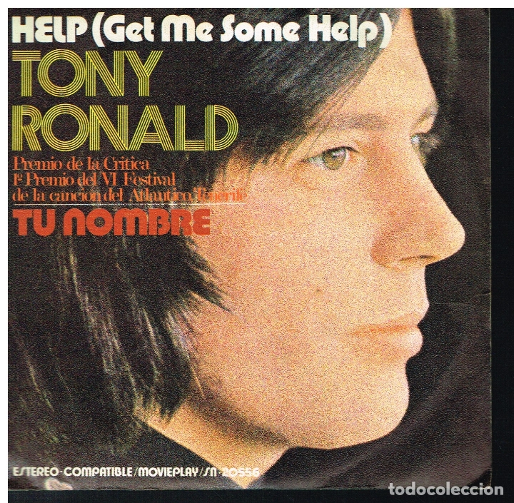 Discos de vinilo: TONY RONALD - HELP / TU NOMBRE - SINGLE 1971 - Foto 1