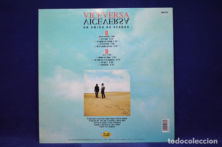 Discos de vinilo: VICEVERSA - UN AMIGO DE VERDAD - LP - Foto 2