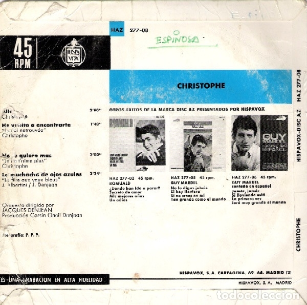 Discos de vinilo: Aline - Christophe - Foto 2