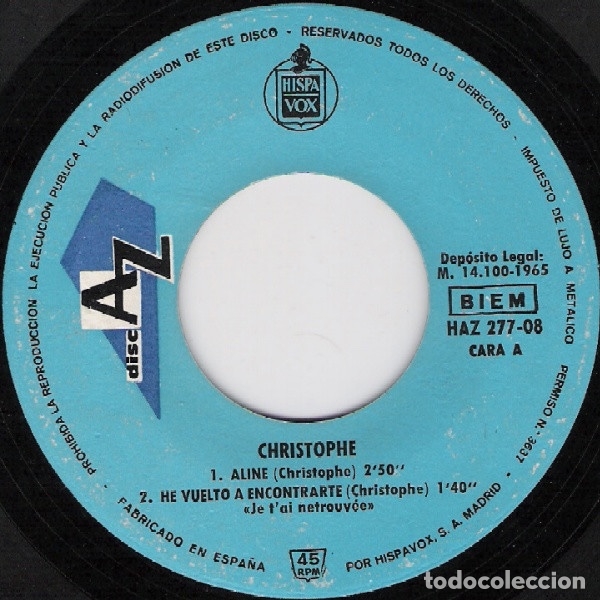 Discos de vinilo: Aline - Christophe - Foto 3