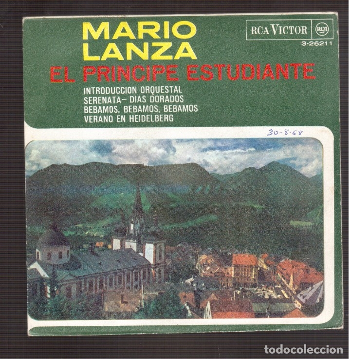 Discos de vinilo: SINGLES ORIGINAL DE   MARIO LANZA - Foto 1