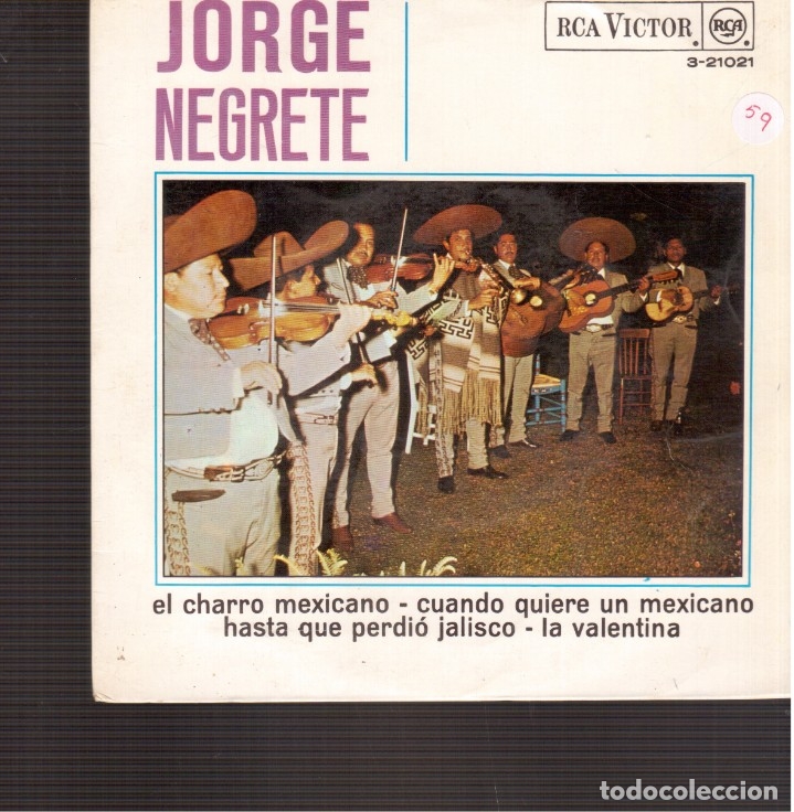 Discos de vinilo: SINGLES ORIGINAL DE JORGE NEGRETE - Foto 1