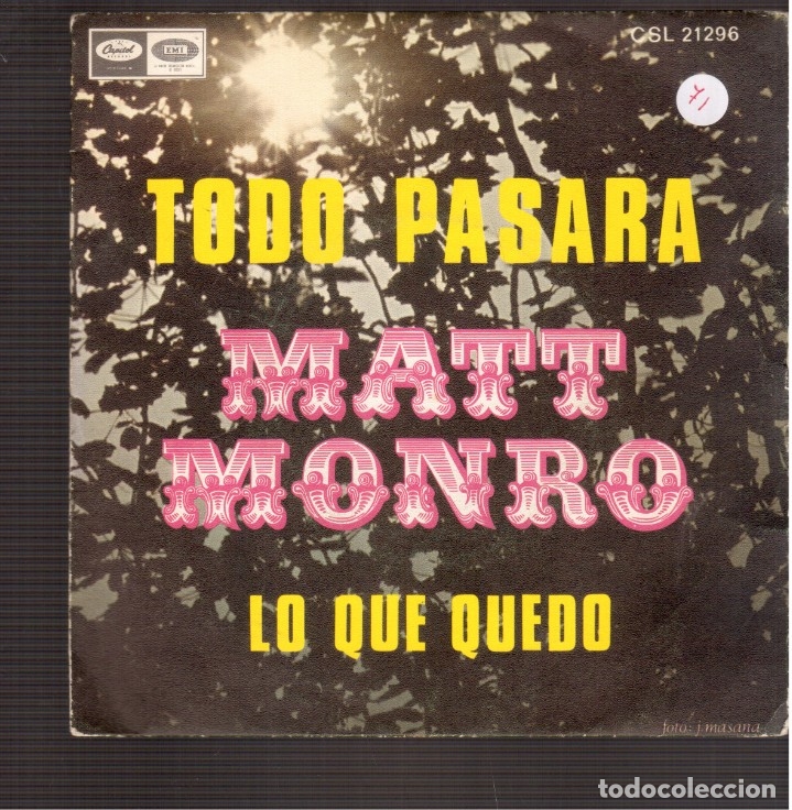 Discos de vinilo: SINGLES ORIGINAL DE  MATT MONRRO - Foto 1