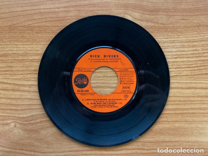 Discos de vinilo: Dick Rivers // LEffet Que Tu Me Fais // EP 7 pulgadas - Foto 3