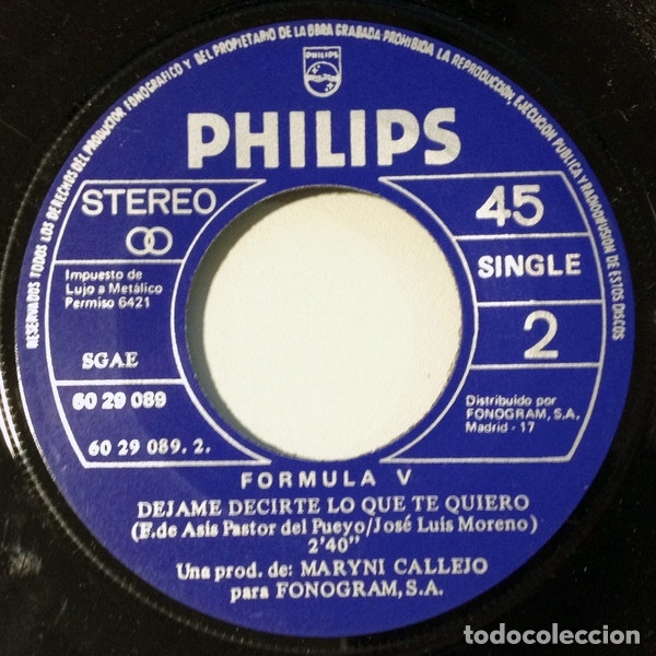 Discos de vinilo: Nueve Sobre Diez - Formula V - Foto 3