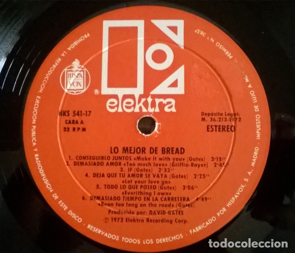 Discos de vinilo: Lo Mejor De Bread - Bread - Foto 3