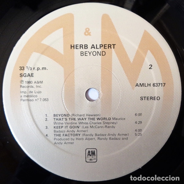 Discos de vinilo: Beyond - Herb Alpert - Foto 5