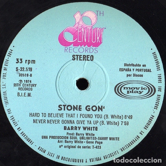 Discos de vinilo: Stone Gon - Barry White - Foto 5