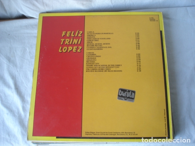 Discos de vinilo: Trini Lopez   Feliz Trini Lopez - Foto 2