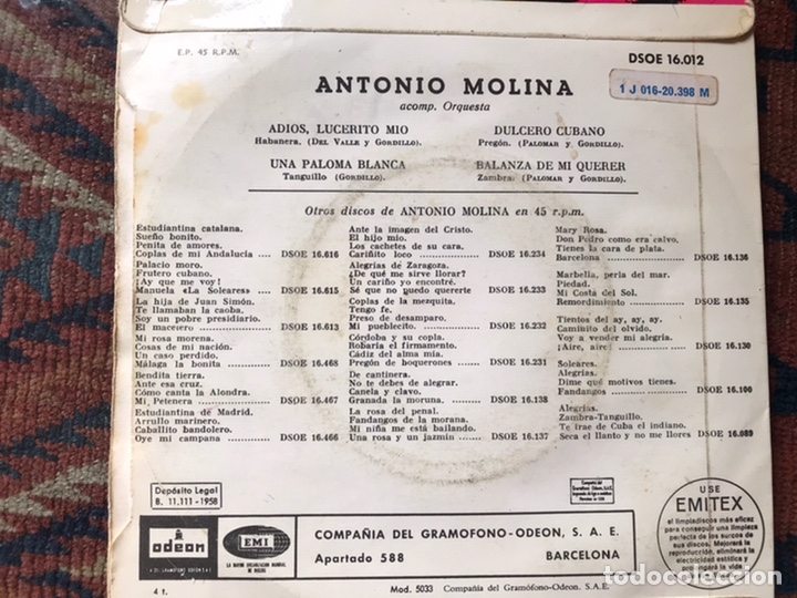 Discos de vinilo: As&iacute; canta... Antonio Molina - Foto 2