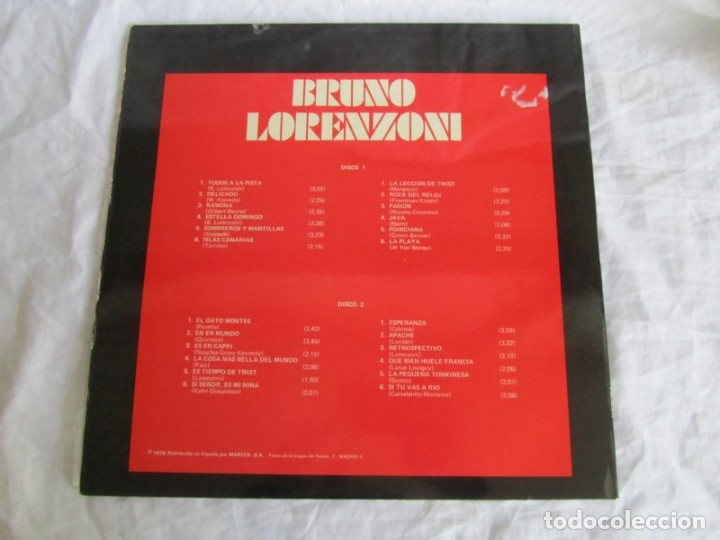 Discos de vinilo: Doble Lp Bruno Lorenzoni, Narfer 1978 - Foto 2