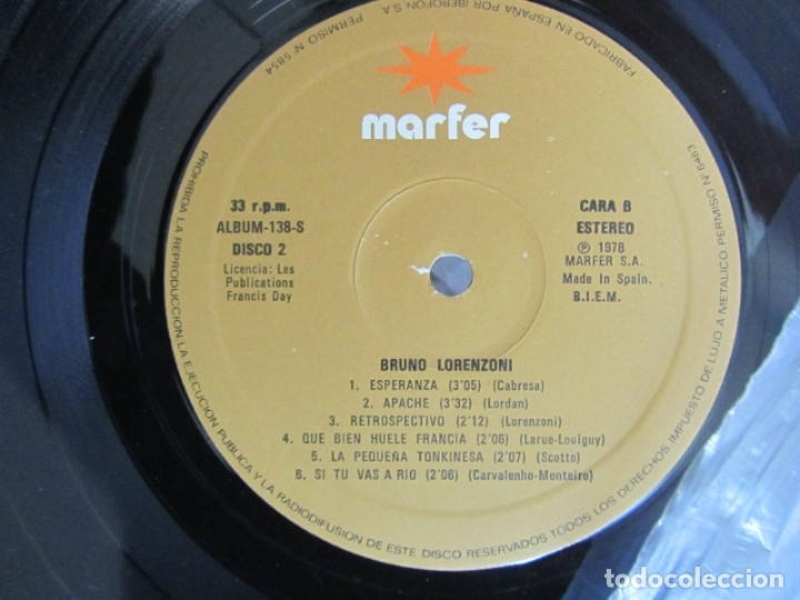 Discos de vinilo: Doble Lp Bruno Lorenzoni, Narfer 1978 - Foto 5