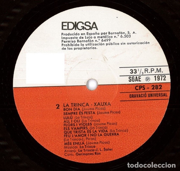 Discos de vinilo: Xauxa - La Trinca - Foto 6