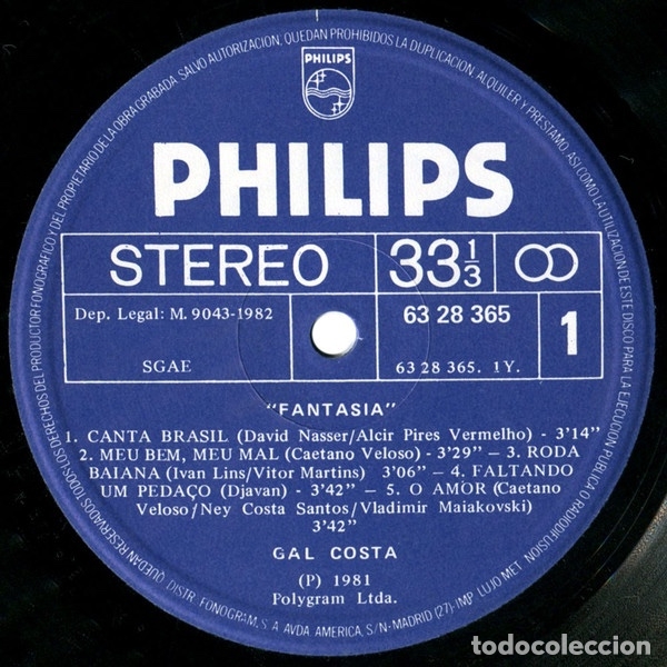 Discos de vinilo: Fantasia - Gal Costa - Foto 2
