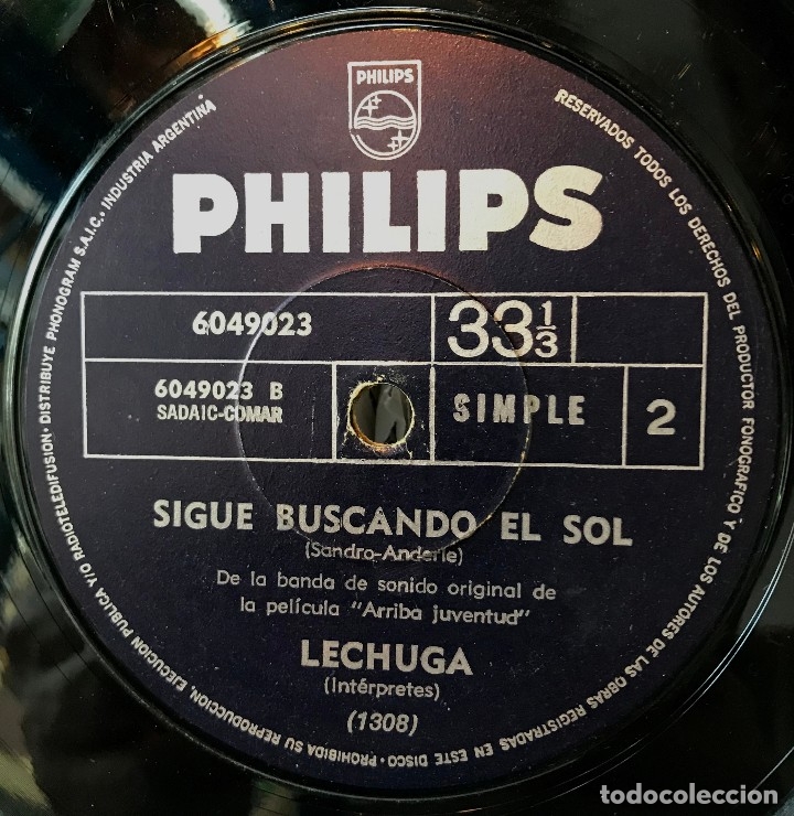 Discos de vinilo: Sencillo argentino de Lechuga a&ntilde;o 1971 - Foto 2