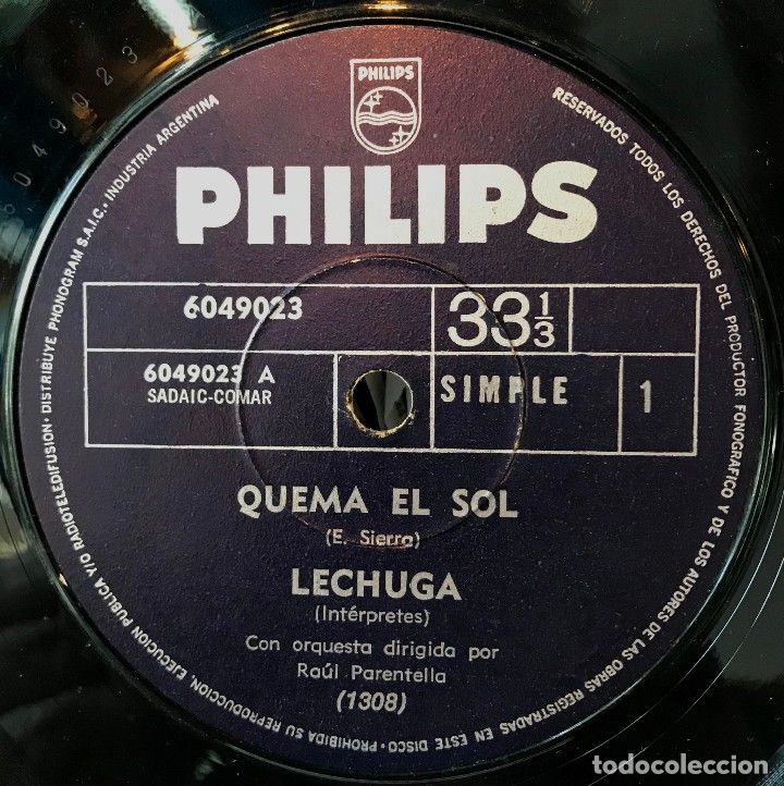 Discos de vinilo: Sencillo argentino de Lechuga a&ntilde;o 1971 - Foto 1