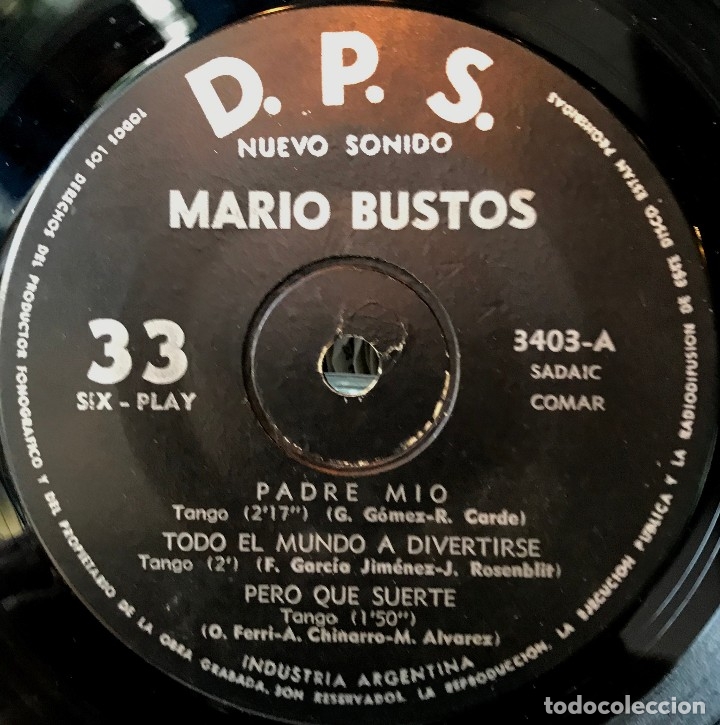 Discos de vinilo: EP argentino de Mario Bustos a&ntilde;o 1963 - Foto 2