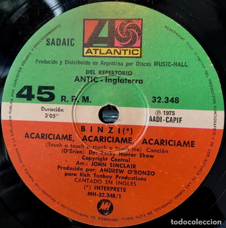 Discos de vinilo: Sencillo argentino de Binzi a&ntilde;o 1975 - Foto 1