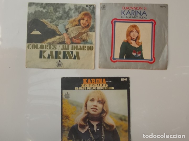 Discos de vinilo: LOTE DE 3 SINGLES DE DE KARINA - Foto 1
