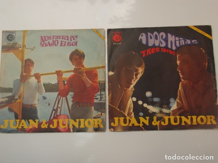 Discos de vinilo: LOTE DE 2 SINGLES DE JUAN & JUNIOR - Foto 1