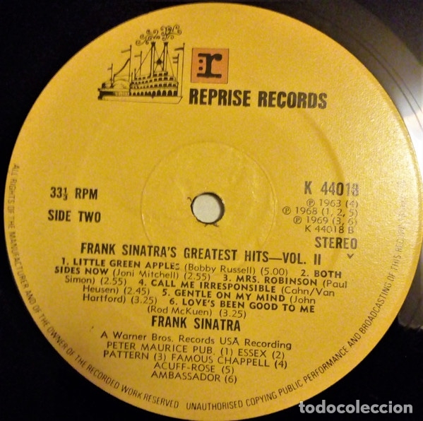 Discos de vinilo: Greatest Hits, Vol. II - Frank Sinatra - Foto 3