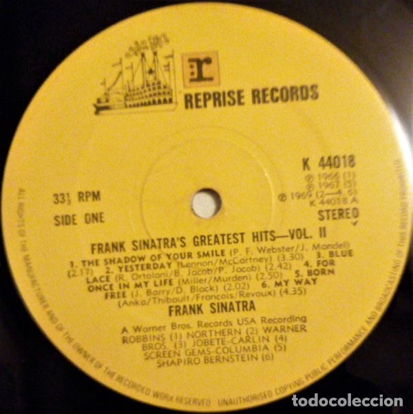 Discos de vinilo: Greatest Hits, Vol. II - Frank Sinatra - Foto 4