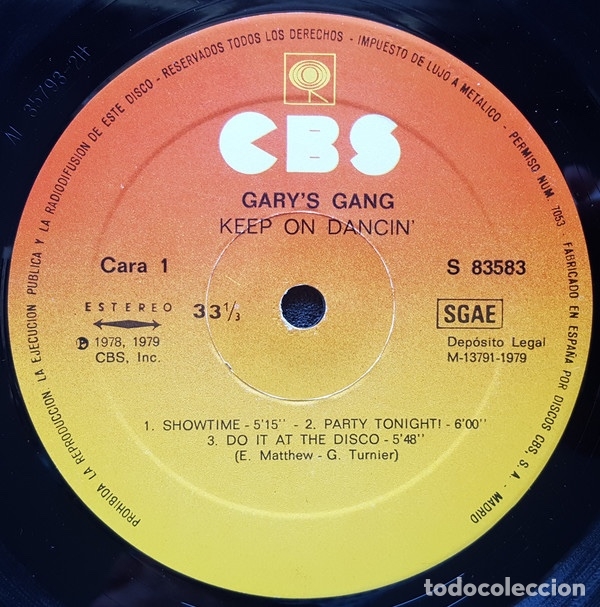 Discos de vinilo: Keep On Dancin - Garys Gang - Foto 3