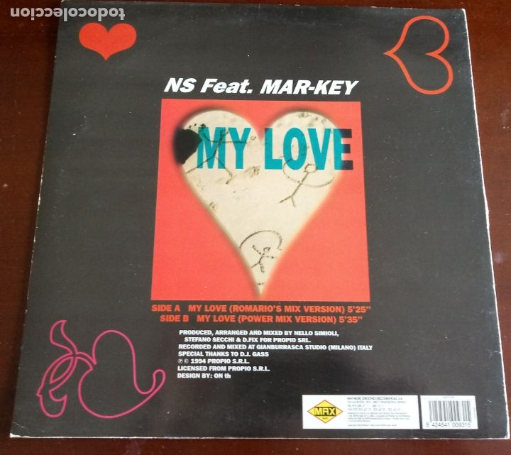 Discos de vinilo: MAR - KEY - MY LOVE - MAXI SINGLE.12 - Foto 2
