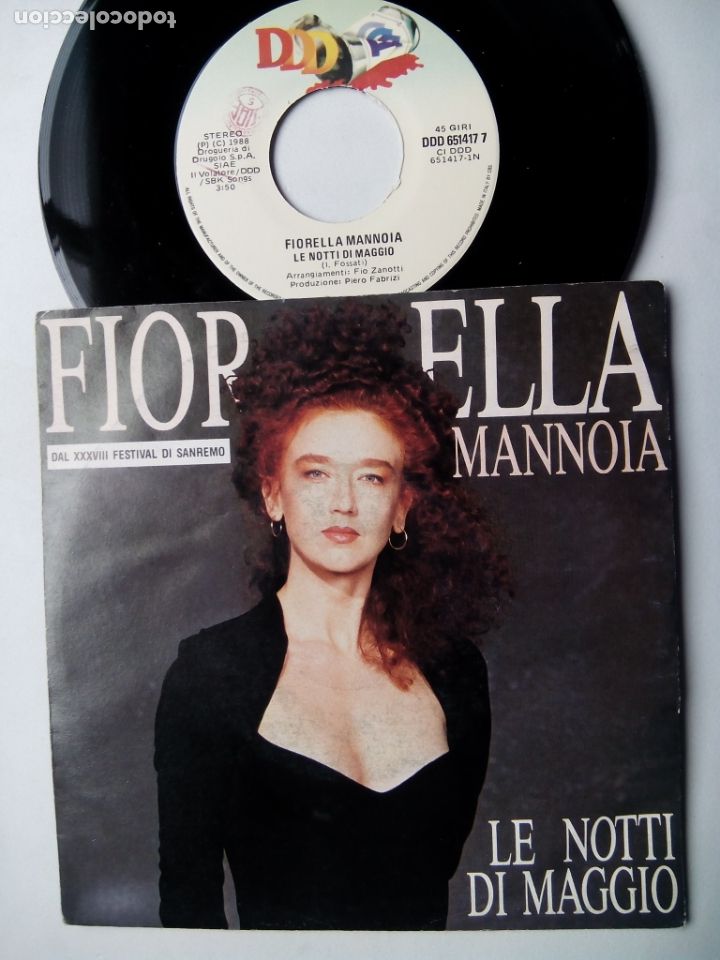 Dischi in vinile: FIORELLA MANNOIA. LE NOTTI DI MAGGIO. SINGLE DDD 651417 7. ITALY 1988. FINO A FERMARMI. SANREMO.